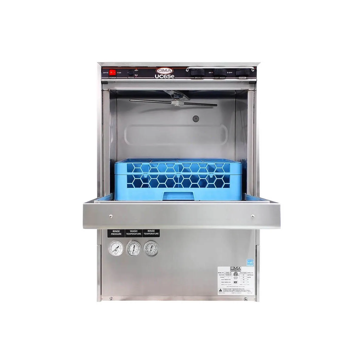 CMA Dishmachines UC65E 24" Undercounter Dishwasher,30 Racks/Hr-20 Gal/Hr-High Temp w/Booster