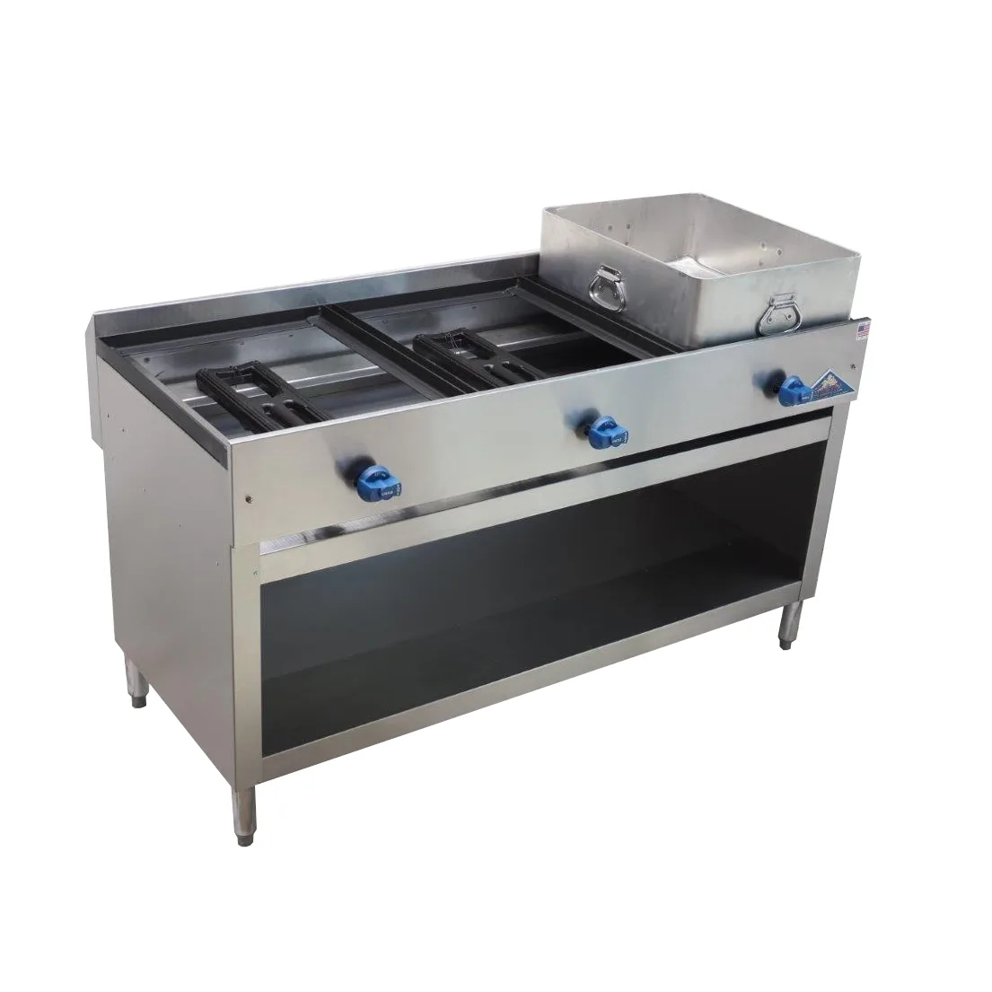 Comstock-Castle T-3 56" Gas Taco Range w/ (3) Burners, (1) Open Front Cabinet Base, 105.000 BTU