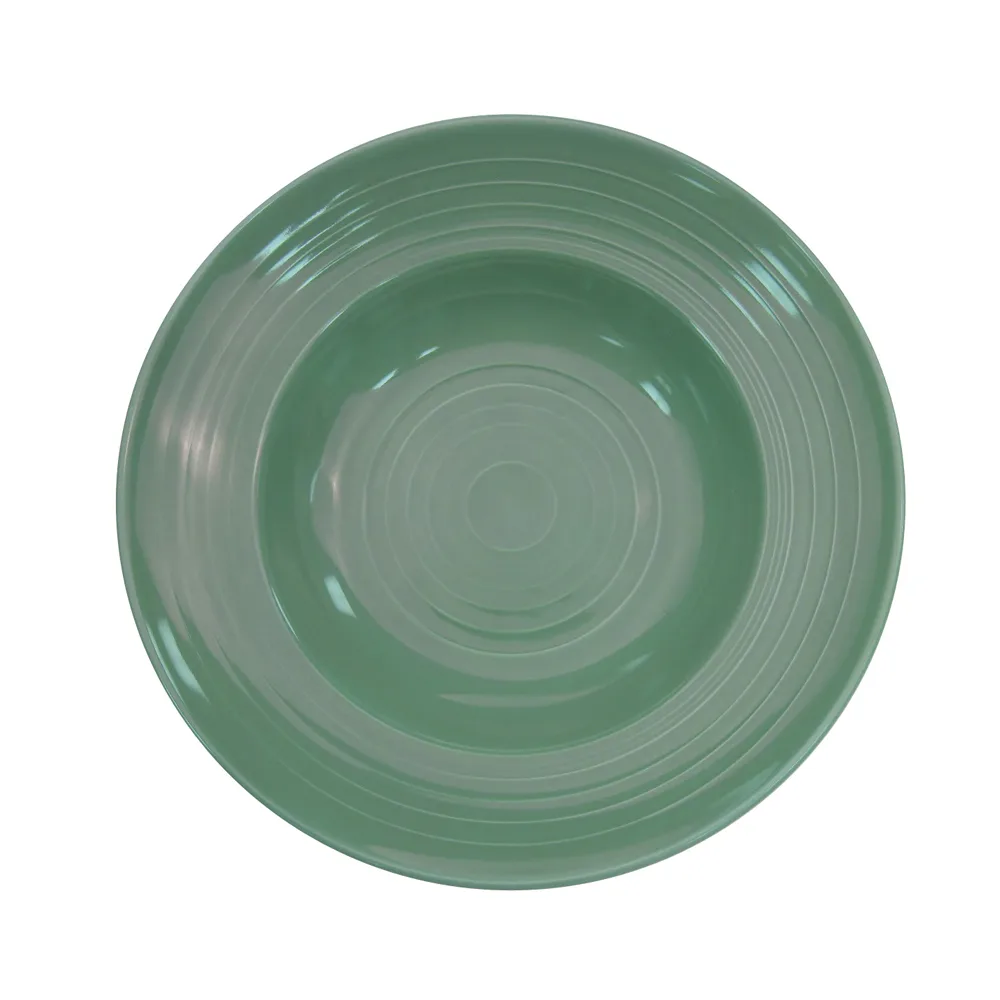 CACChina TG-3-G Tango Pasta Bowl, 9 Oz., 9" Dia. 1-7/8" H, Green Porcelain, Dishwasher Safe- 1 Dozen