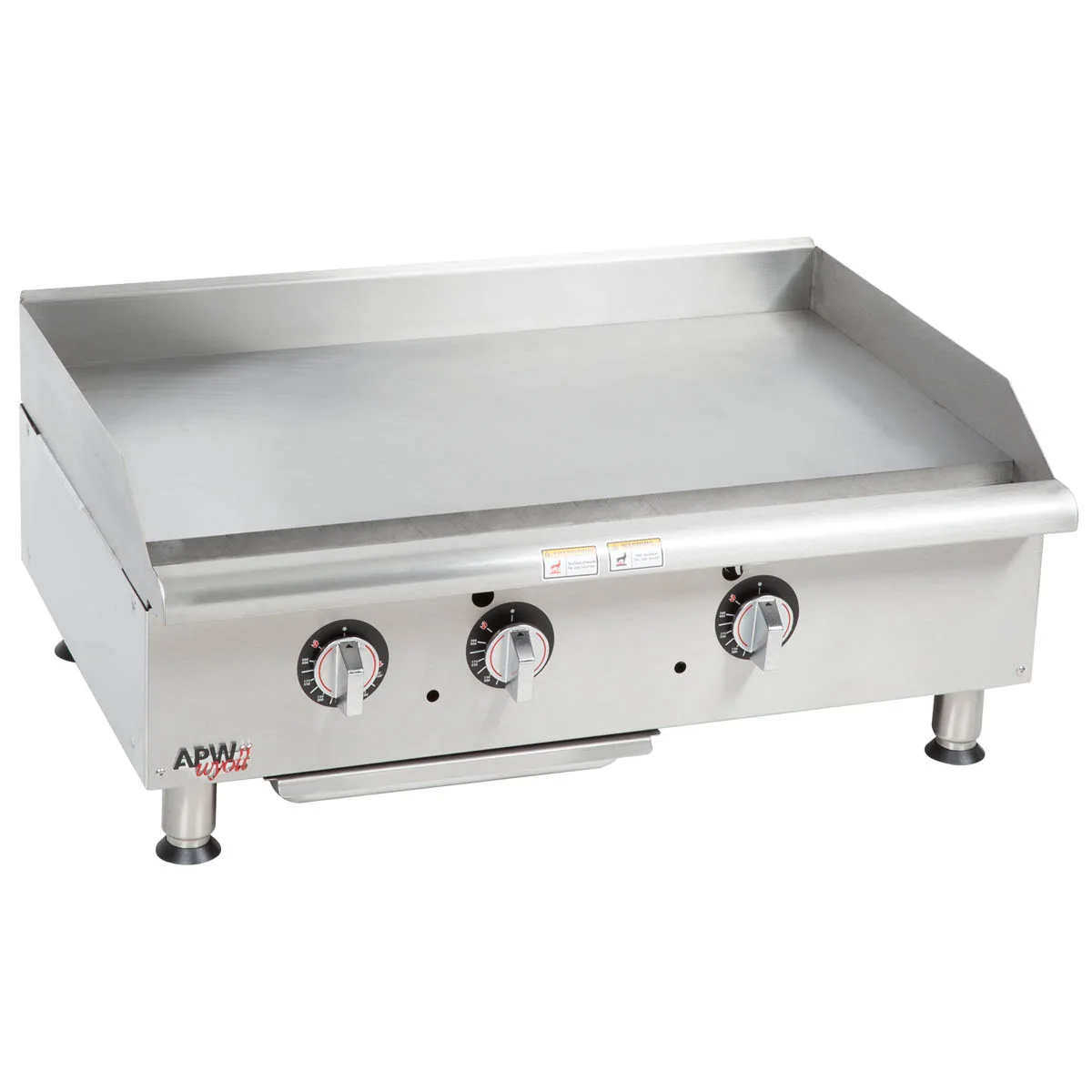 APW Wyott GGT-36S 36" Countertop Gas Griddle with Thermostatic Controls, 3/4" Steel Plate, 60.000 BTU