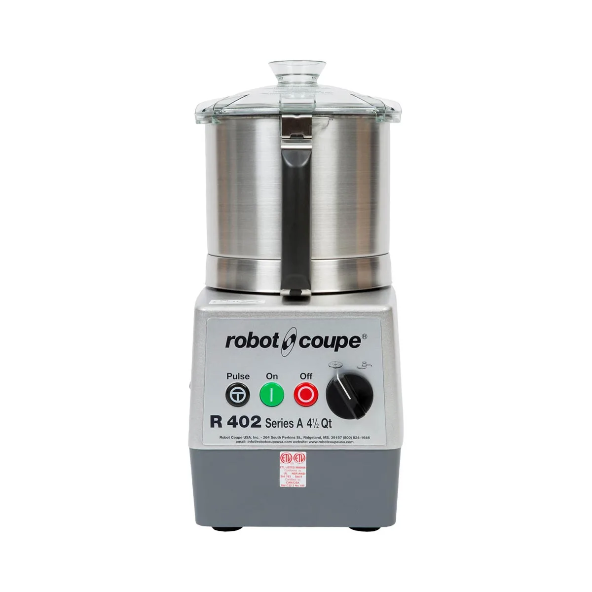 Robot Coupe R402A Combination Food Processor, 4.5 L Stainless Steel Bowl, 2 hp, 2-Speed, 600 & 1800 RPM