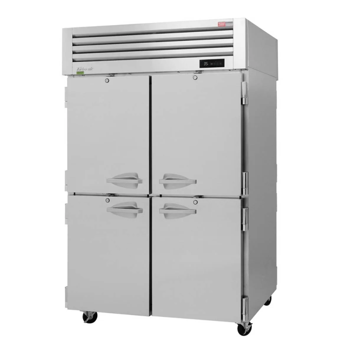 Turbo Air PRO-50-4R-PT-N 2-Section Pass-Thru Refrigerator w/ 8 Half Solid Doors, Top Mount, 50 cu. ft.