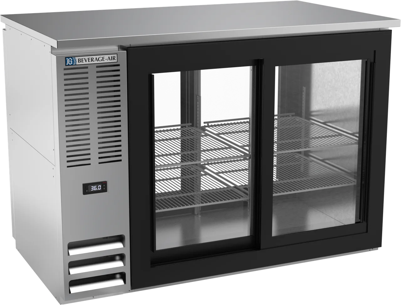 Beverage Air BBN48HC-GS-PT-S Bar Cooler 48"×27‑7/8"×34" 12.56 cu ft 4‑Glass Doors R290 115V 1/4 HP