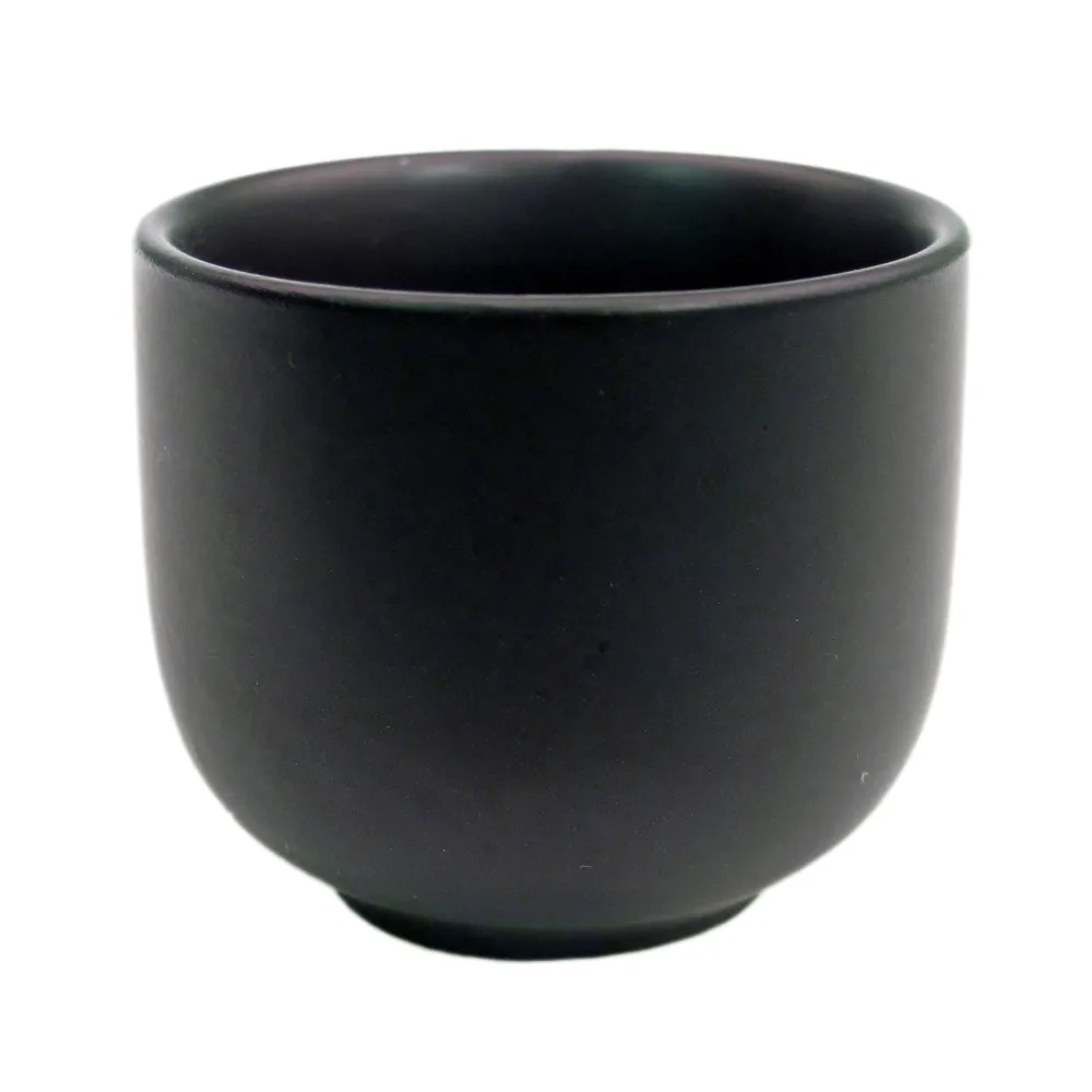 CAC China 666-WC-BLK Japanese Style Sake Cup, 1-1/2 oz., 2" dia. x 1-3/4"H, Black, Stoneware, 1 Dozen