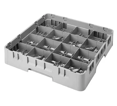 Cambro 16C578151 Camrack Cup Rack, Soft Gray, Full Size, 19-3/4 x 19-3/4, 16 Compartments