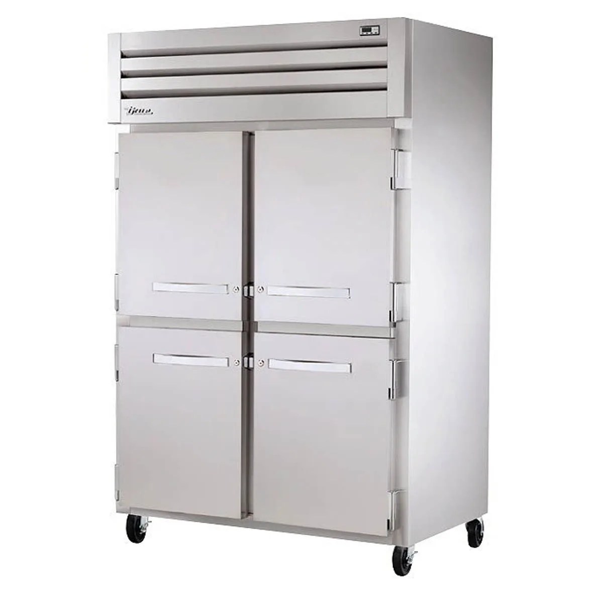 True STR2H-4HS 2-Section Reach-In Heated Holding Cabinet, 4 Half Doors with Locks, Stainless Steel