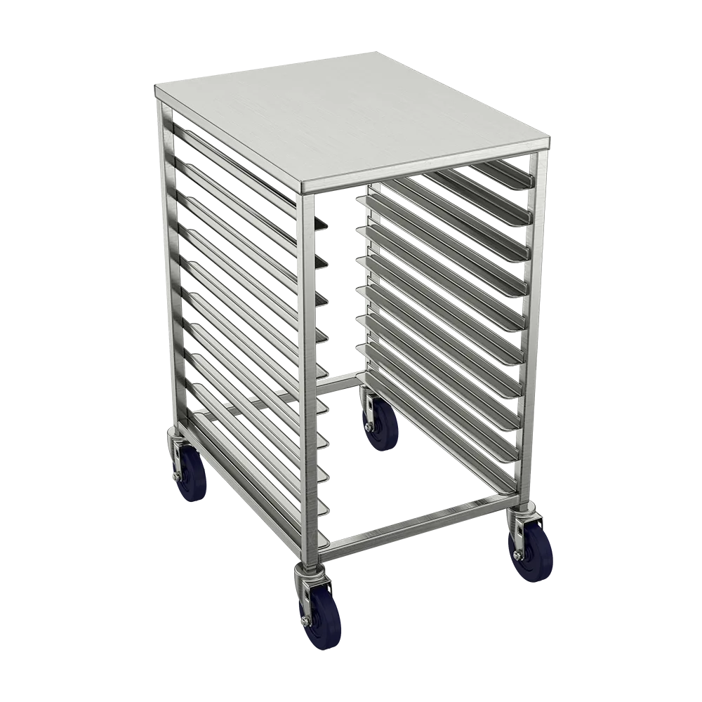 Winholt AL-1810H-SSTOP-LC Mobile Half Size End Load Pan Rack w/ (10) 18" X 26" Pan Capacity