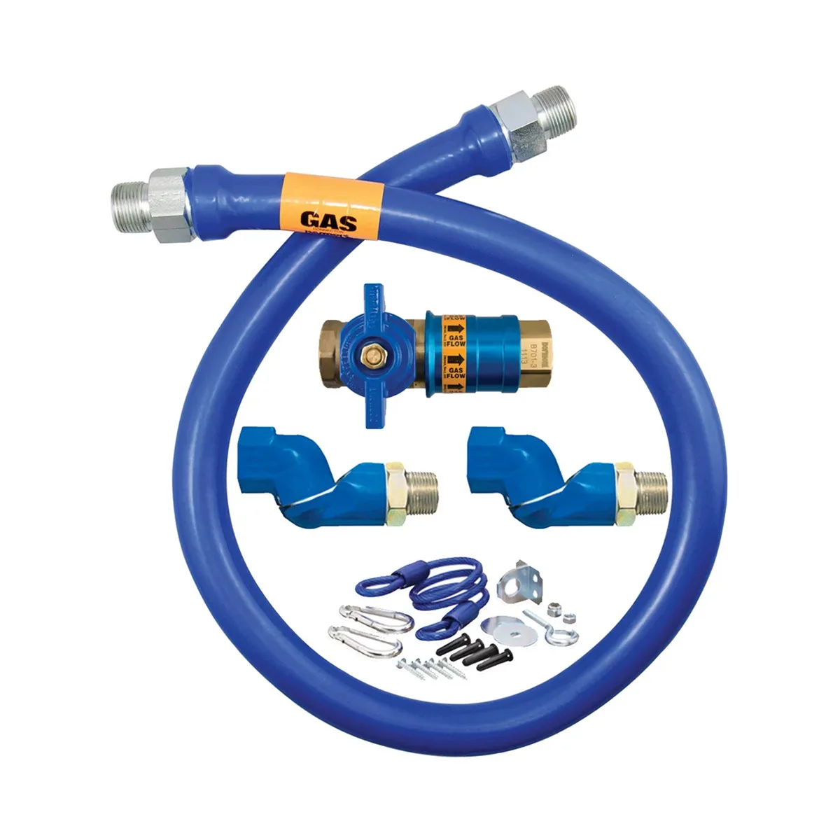 Dormont 1675KITCF2S48 Deluxe Safety Quik 48" Gas Connector Kit, Two Swivels, Restraining Cable, 3/4" Dia