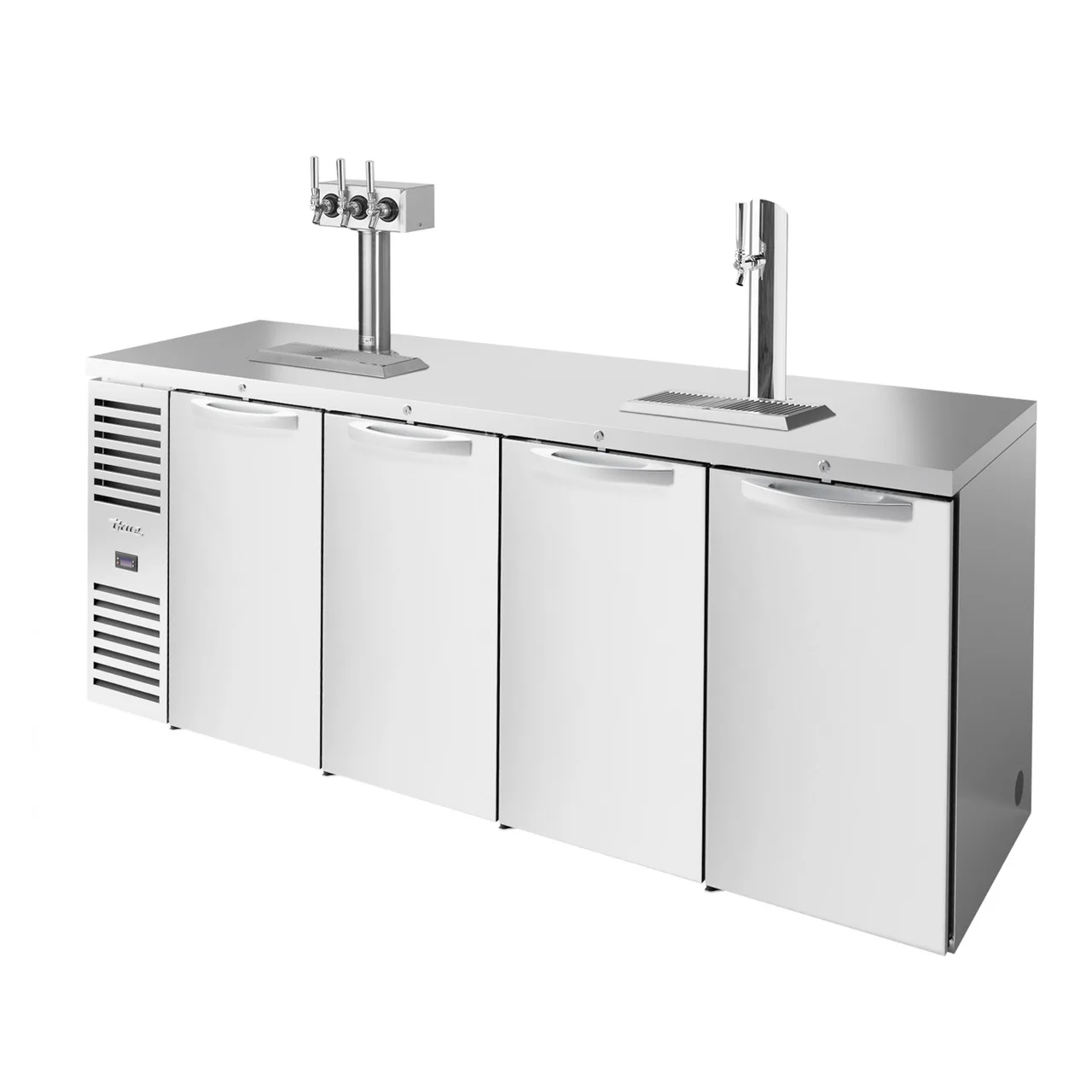 True TDR92-RISZ1-L-S-SSSS-1 92" Four Section Stainless Steel Solid Door Draft Beer Cooler