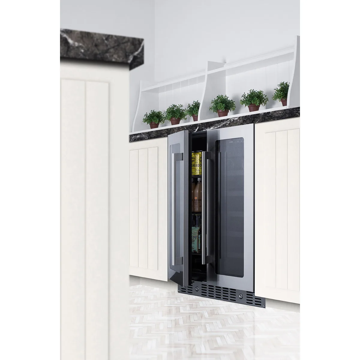 Summit ALFD24WBV 23" Glass Door Wine Refrigerator, Dual Temperature, 21 Bottles