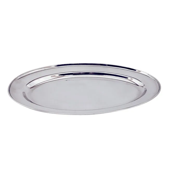 Omcan USA 80805 - 11 3/4" x 7 7/8" Stainless Steel Oval Durable Serving Platter