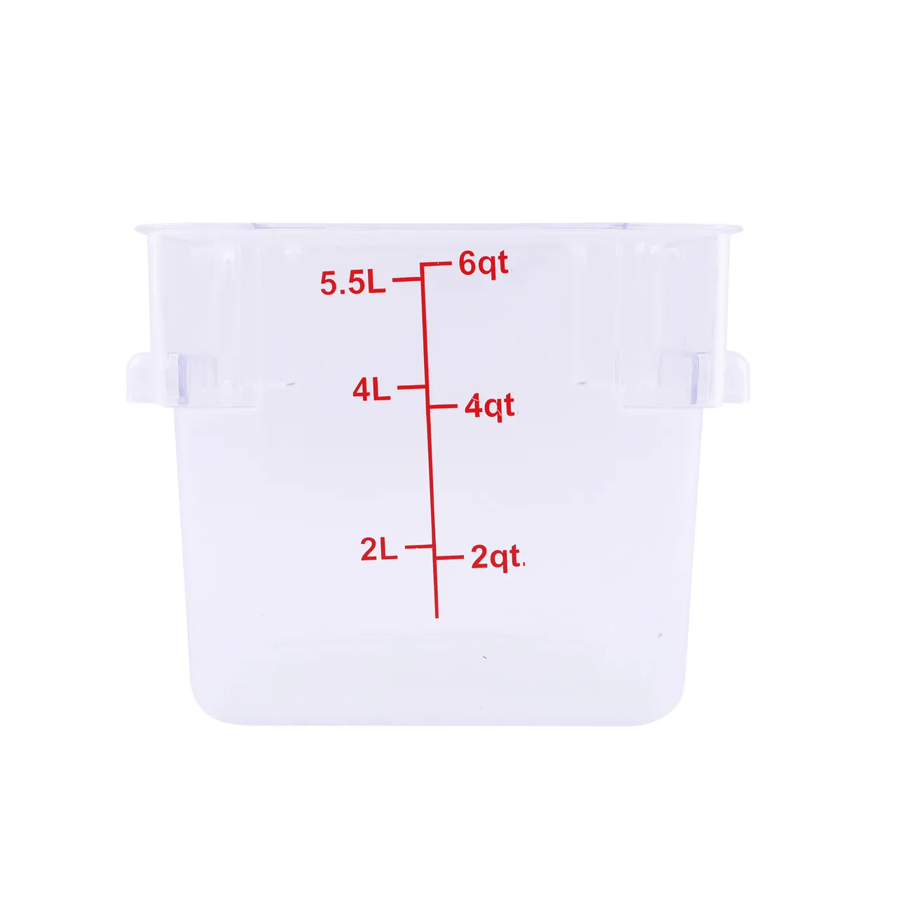 CAC China FS1P-SQ6C Food Storage Container, 6 qt., Square, Stackable, Polycarbonate, Temp‑Resistant