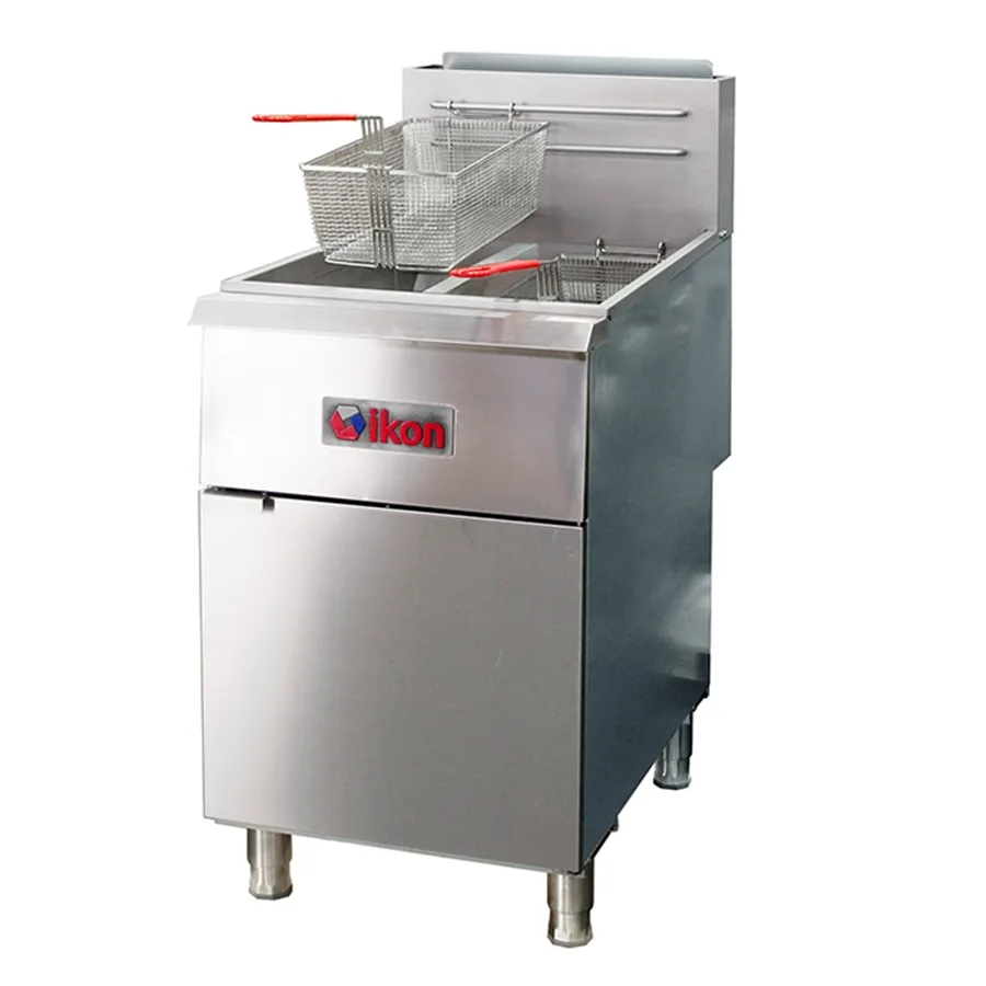 IKON IGF-40/40-LP 20" LP Gas Split Tank Freestanding Fryer, 40 lbs. Capacity Per Tank, 120.000 BTU