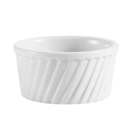 CAC China RKF-18-S - 18 oz Bone White Ramekin, Fluted, 5" Dia x 2-1/4" H, Dishwasher Safe - 1 Dozen