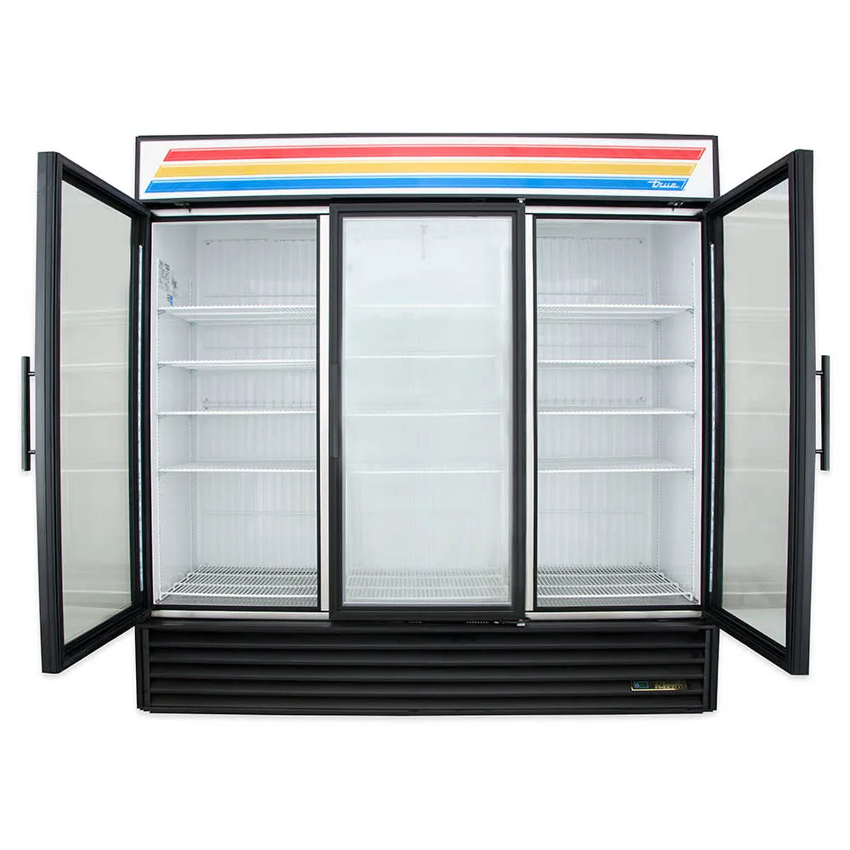 True GDM-72F-HC~TSL01 78" 3 Glass Swing Door Merchandiser Freezer in White