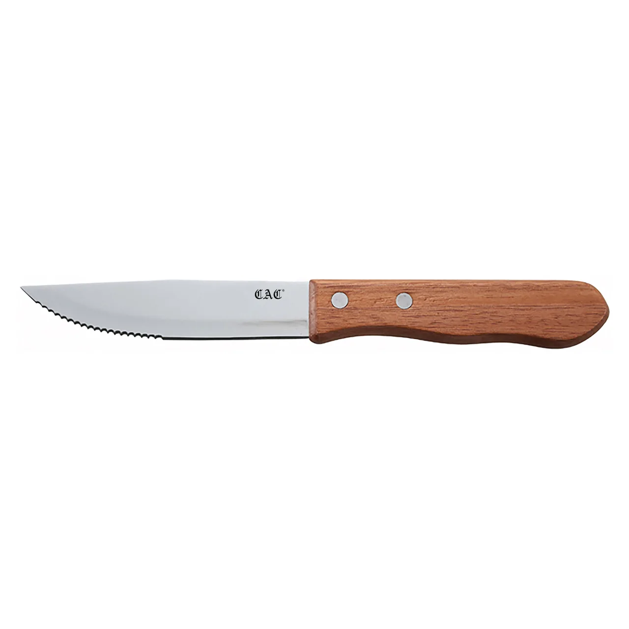 CAC China KWSK-55 Jumbo Steak Knife, 5" Stainless Steel Blade, Wood Handle, Sold per 1 Dozen
