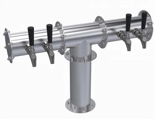 Krowne KPTH-4A Tap Tower, 25-3/4" OA Countertop, Stainless Steel, Air-Cooled, Four-Tap Beer Dispenser