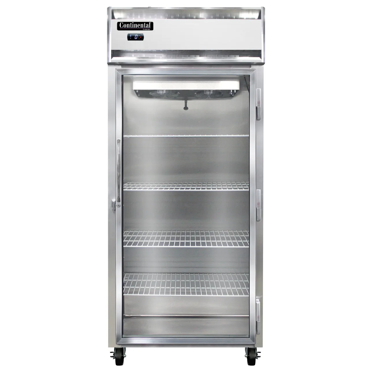 Continental Refrigerator 1FXNGD 36" 1-Glass Door Reach-In Freezer, Top Mounted, 30 cu. ft., Stainless Steel Front