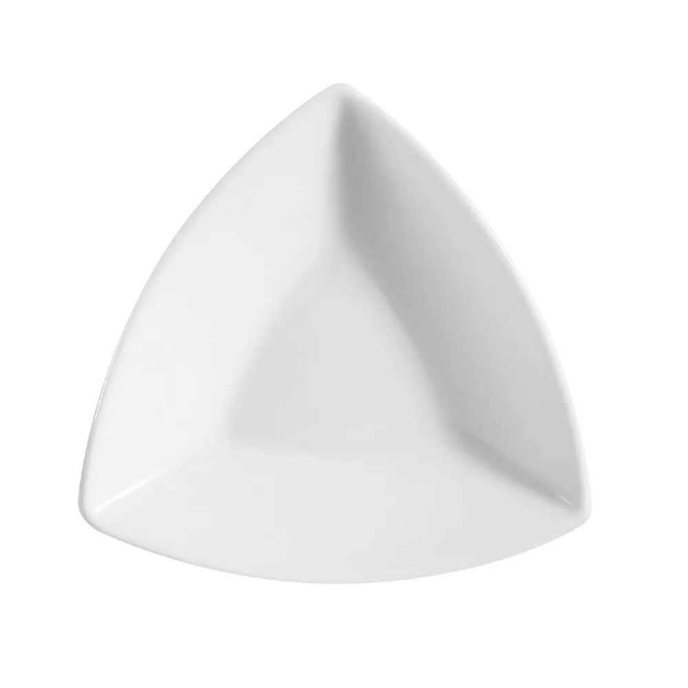 CAC China SHA-T6 Sushia Bowl, 9 Oz., 6-1/2" x 6-1/2" x 1-1/2", Triangular Porcelain White - Dozen