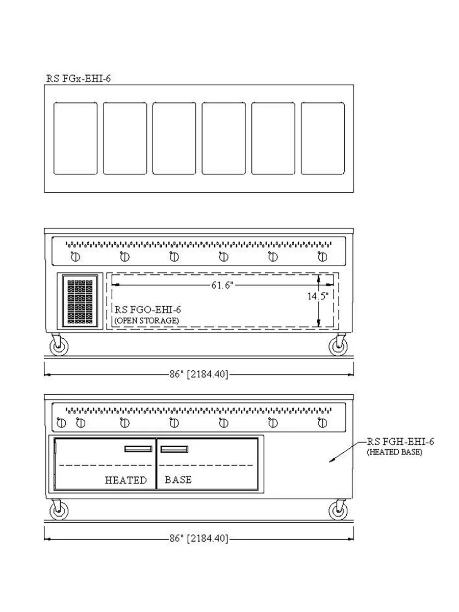 Randell RS FGO-EHI-6 86" Hot Food Table