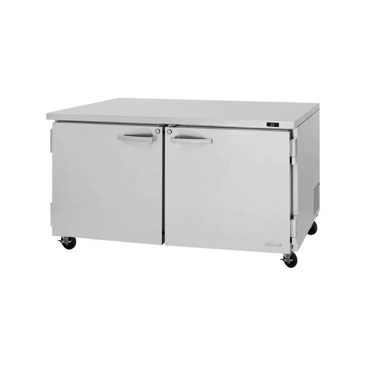 Turbo Air PUR-60-N 60" 2-Door Undercounter Refrigerator, Stainless Steel, 17 cu. ft., Self-Contained