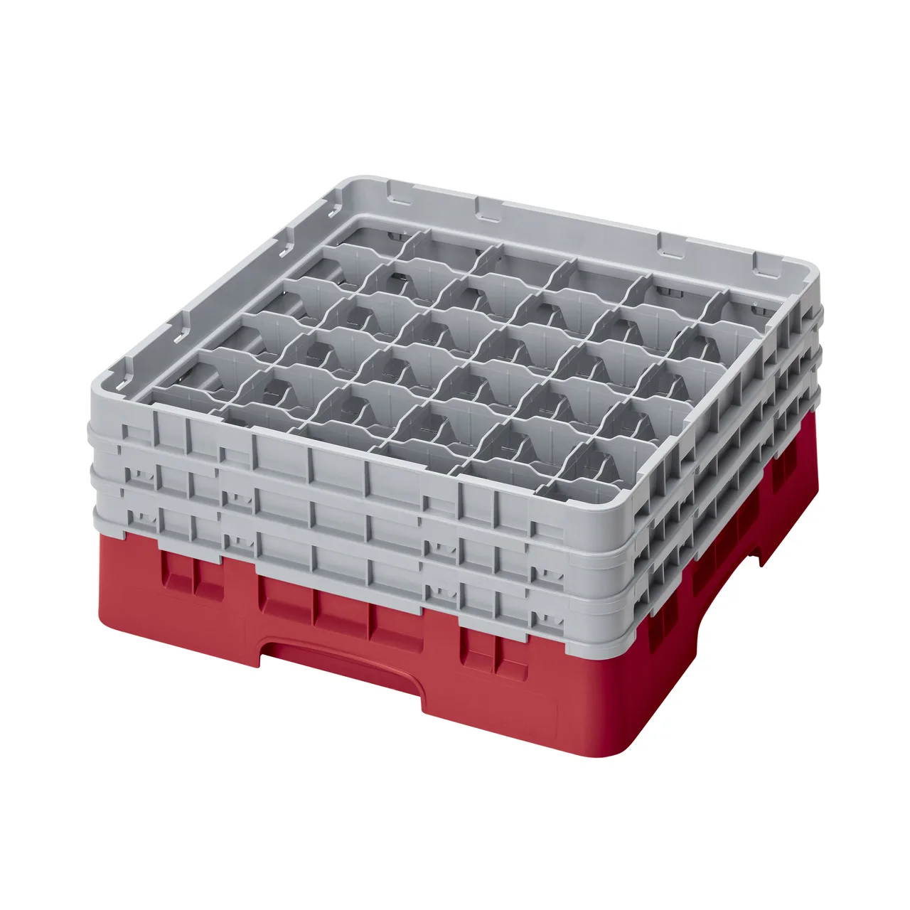 Cambro 36S638163 Camrack Glass Rack, Red, Full Size, 19-3/4 x 19-3/4, 36 Compartments, 2-7/8 Max Dia, 6-7/8 Max Height