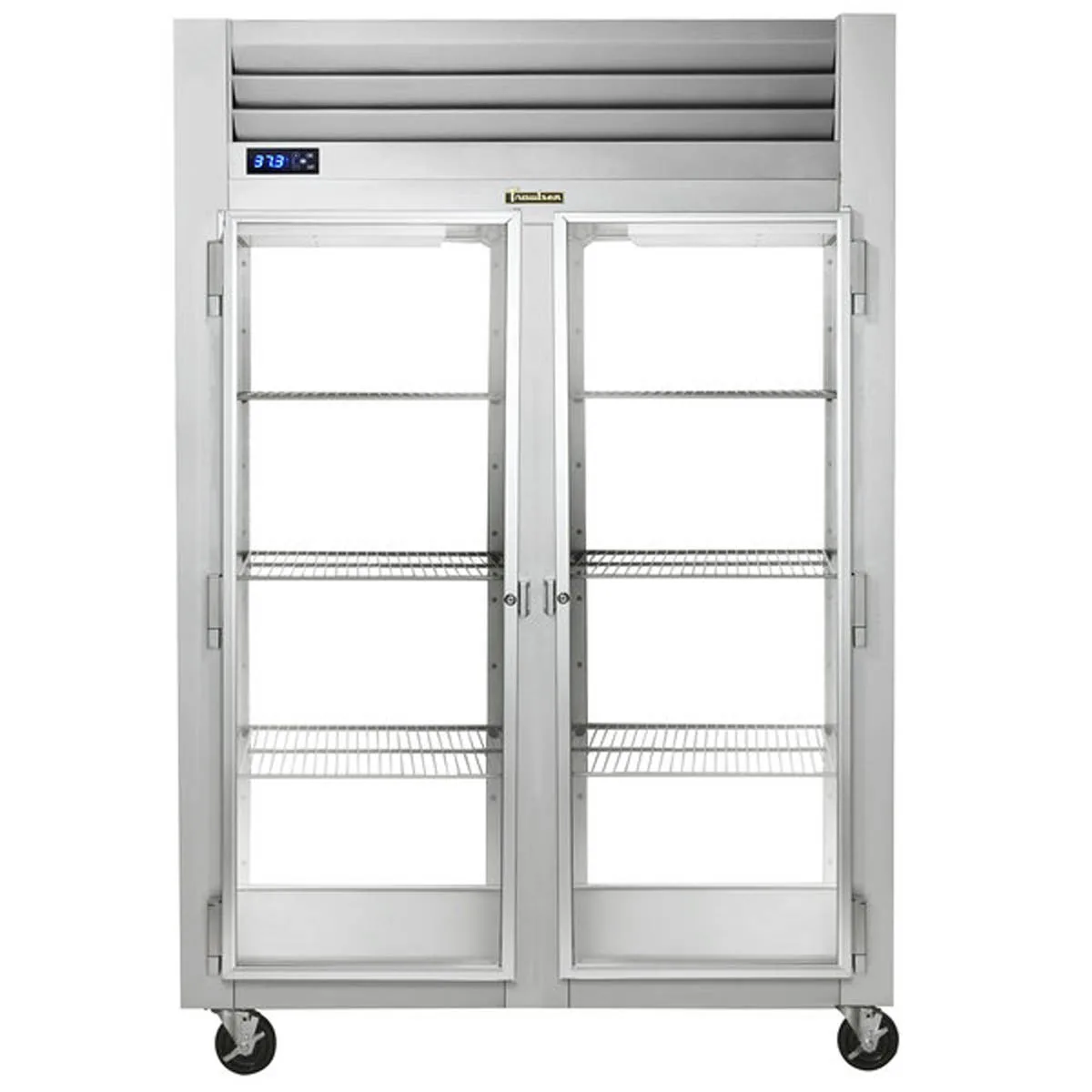 Traulsen G21014P 52" 2-Section Pass-Thru Refrigerator w/ 4 Glass Doors (left/right hinged), R450A, 49.84 cu. ft.