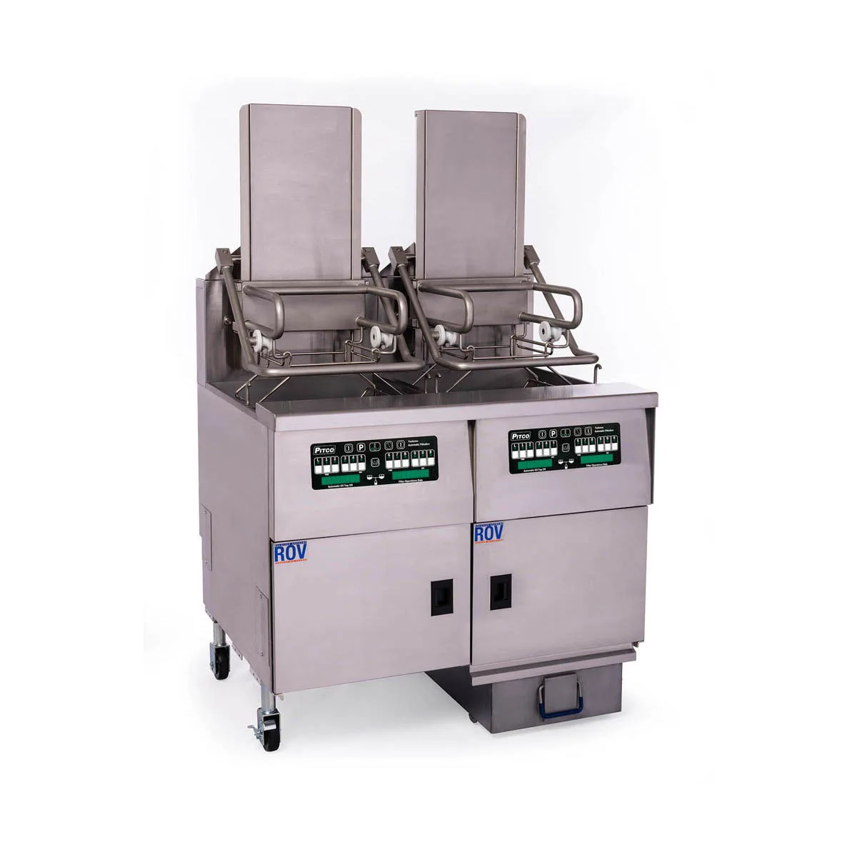 Pitco SELVRF-2/FD Multiple Battery Electric Floor Fryer w/ (2) 76-Lb. Vats, Computer Controls