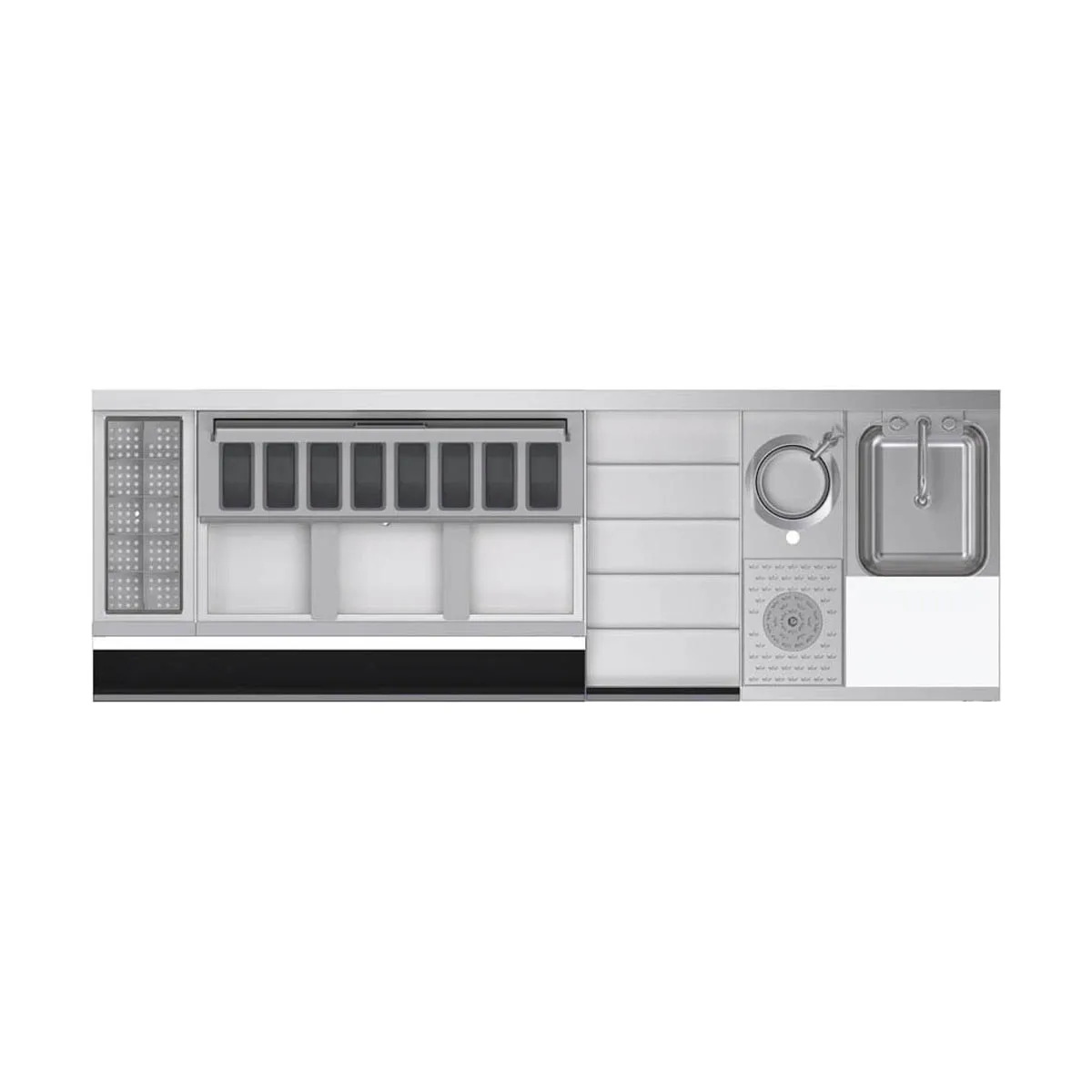 Krowne KR24-MX70 70" Blender Station Underbar Ice Bin/Cocktail Station, 92 lbs - Center