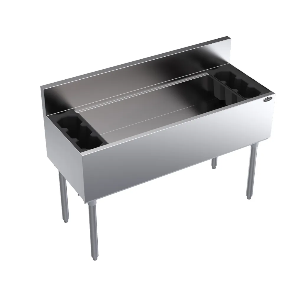 Krowne KR19-48 48" Underbar Ice Bin/Cocktail Unit w/ 147 lbs., 12" Bin Depth, No Cold Plate