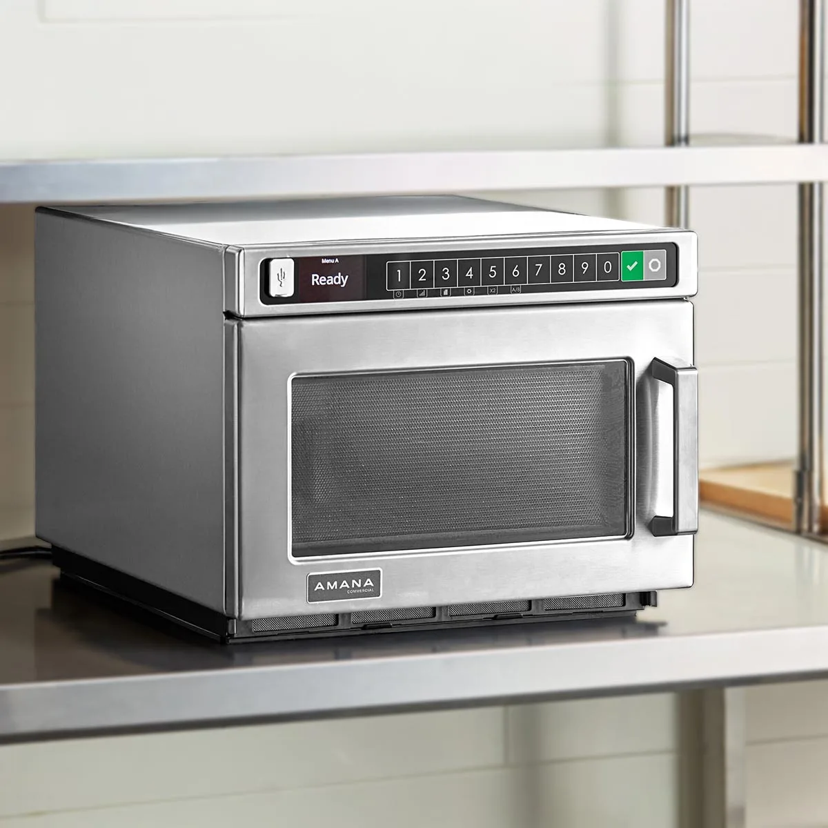 Amana HDC182 1800W Heavy Duty Commercial Microwave Oven, 0.6 Cu. Ft., Push Button, 208/240V