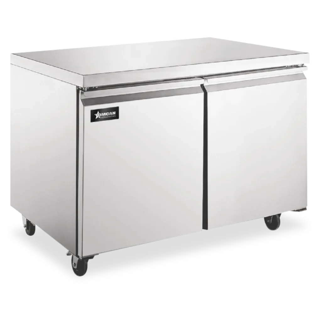 Omcan USA 50103 36" 2-Door Undercounter Freezer, Stainless Steel, 8.7 cu. ft., Auto Defrost