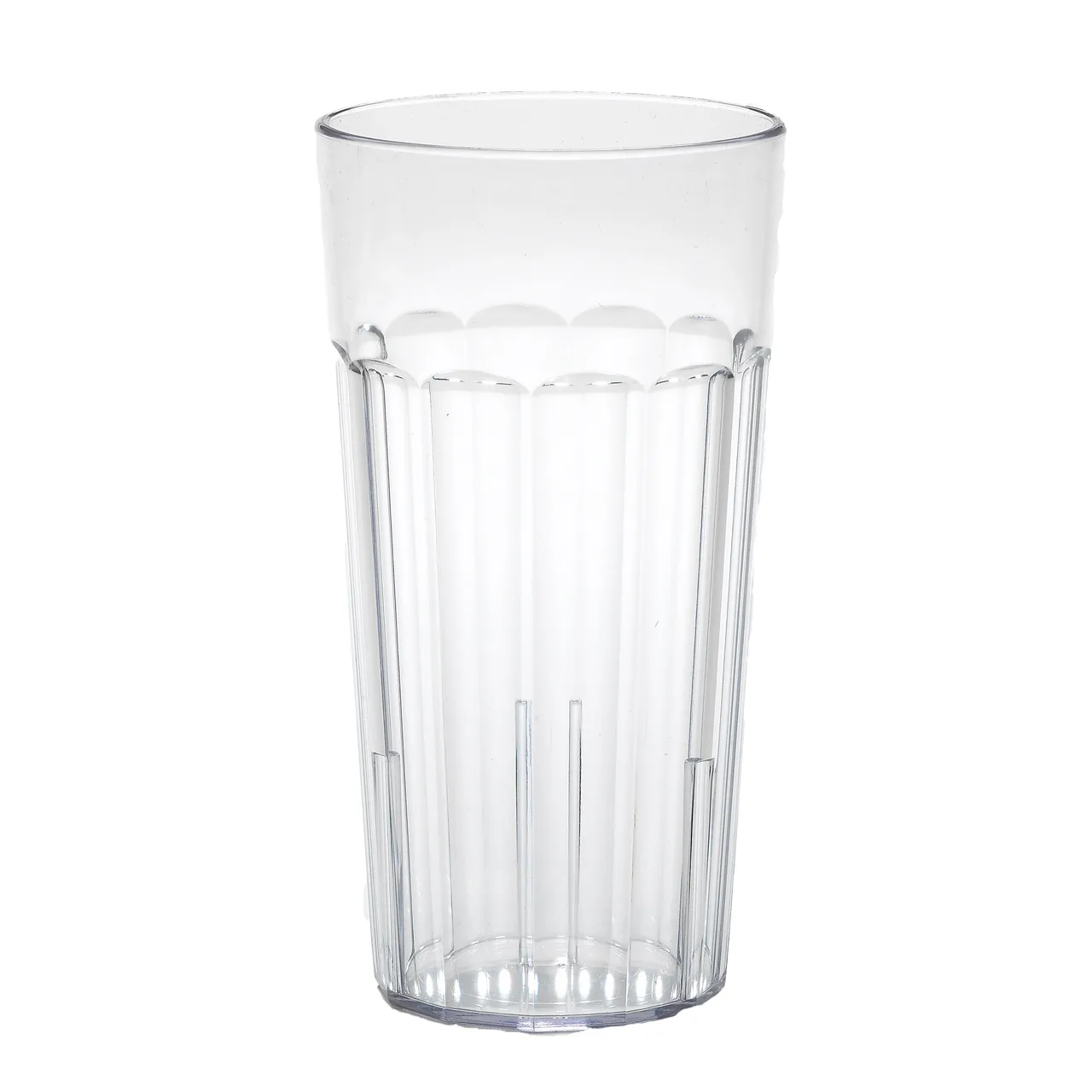 Cambro NT20152 Newport Tumbler – 22 oz Clear Fluted SAN Plastic 3‑7/16″ Top Sani‑Rim Lip Made in USA