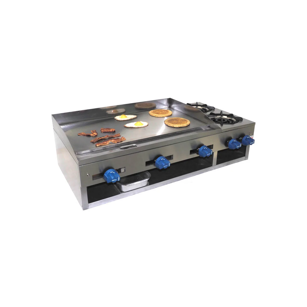 Comstock-Castle 10301 40" Countertop Gas Griddle/Hotplate Combo, Manual Controls, 60.000 BTU
