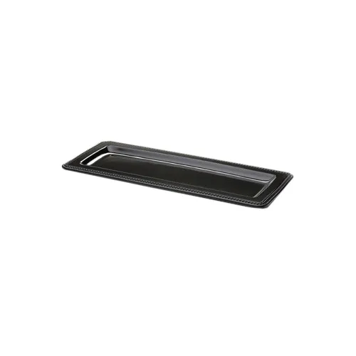 GET M177RC-B Elite Global Solutions Tray, 17"L x 7"W x 3/4"H, Rectangular, Melamine, Black, Venetian