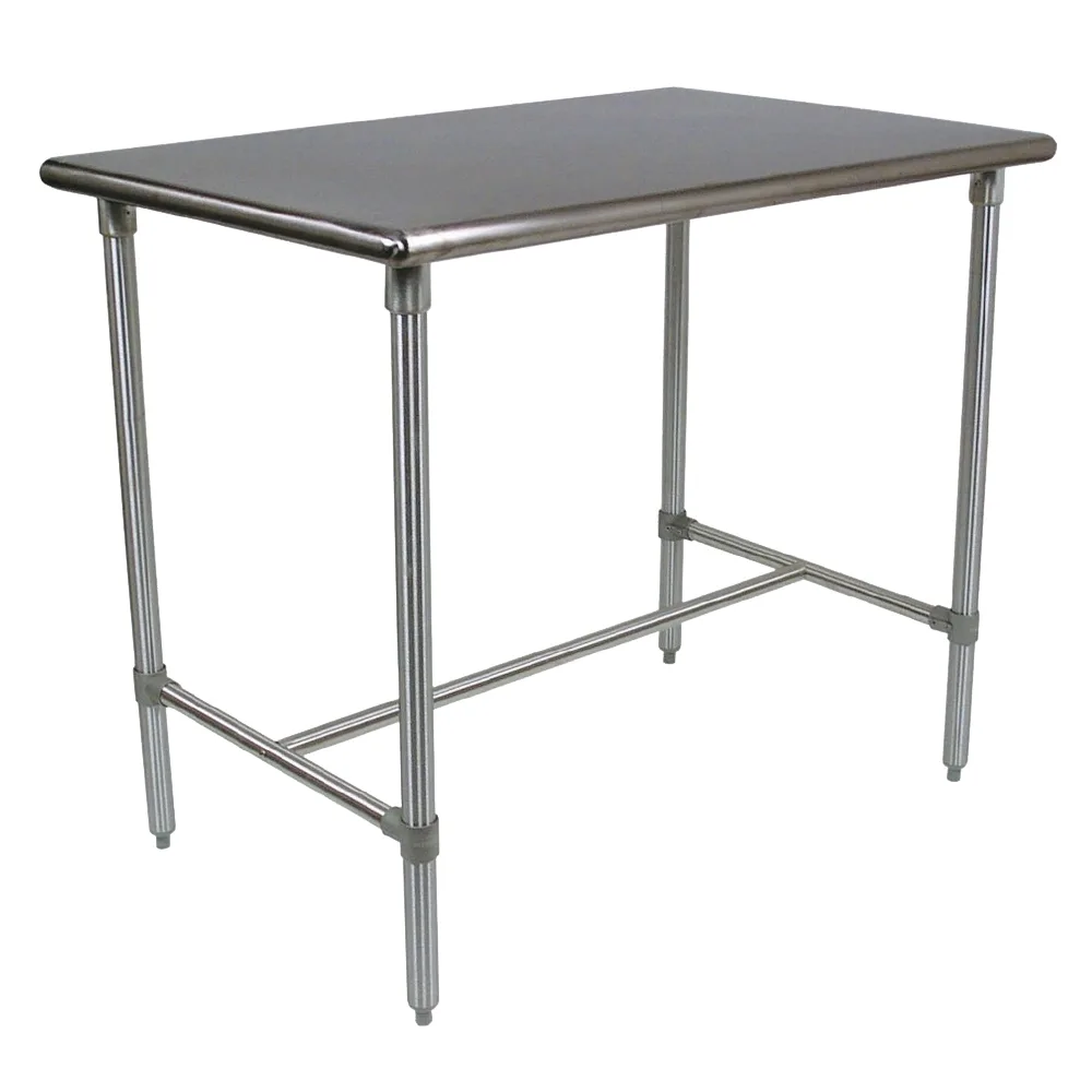 John Boos BBSS4830-40 48" Stainless Steel Utility Table, 30"D x 40"H, Polished Bullnose Corners, Adjustable Feet