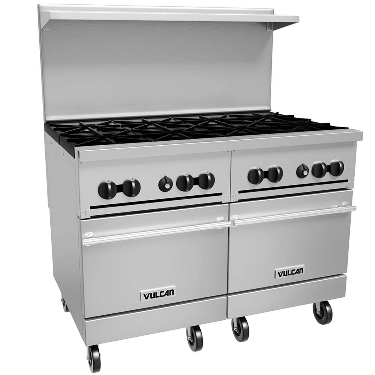 Vulcan 48SS-8B 48" Gas Restaurant Range w/ (8) Open Burners, (2) Standard Ovens, 286.000 BTU