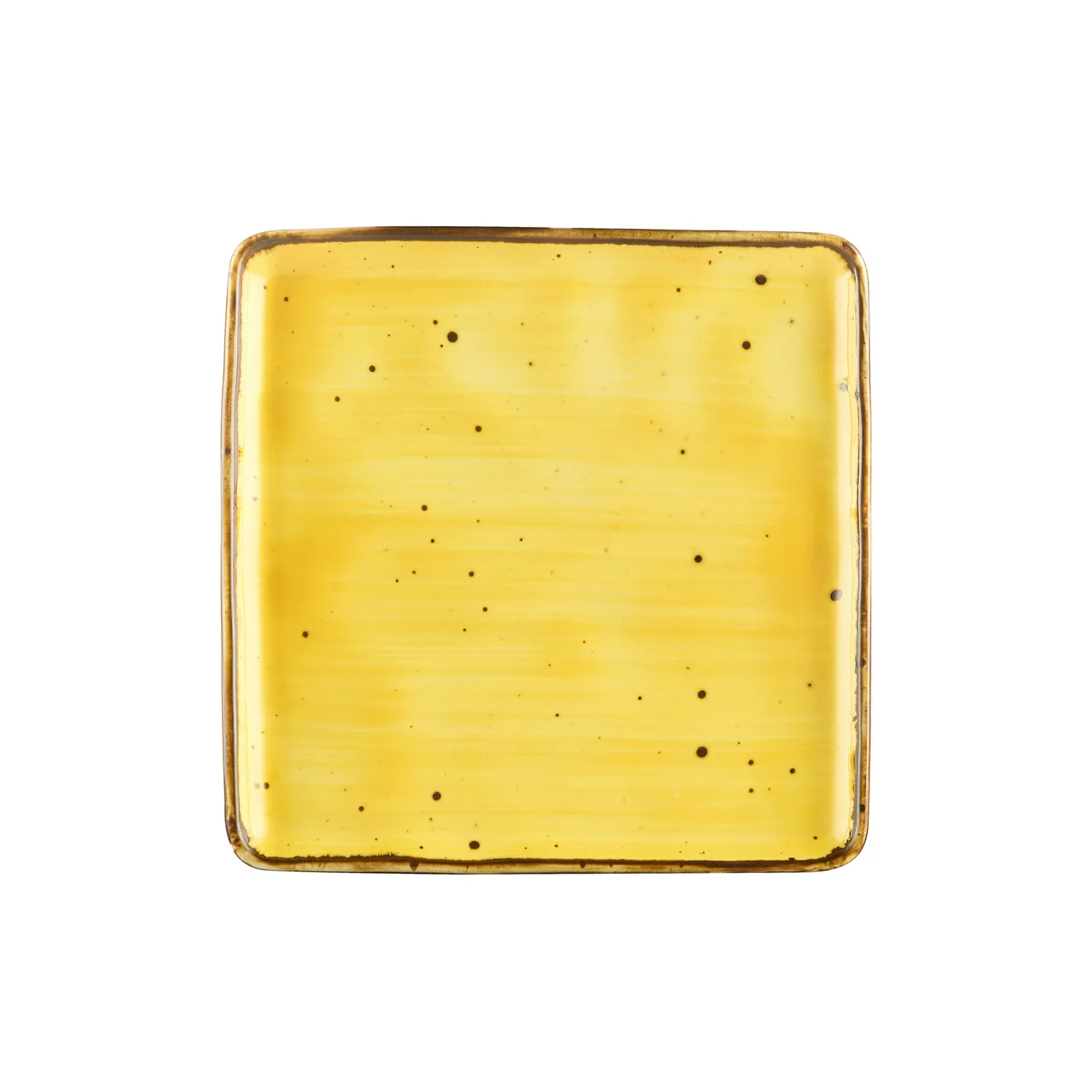CACChina TUS-SQ6-SFL - Sunflower Porcelain Plate 6" x 6" x 3/8", Curved, Dishwasher Safe - Dozen
