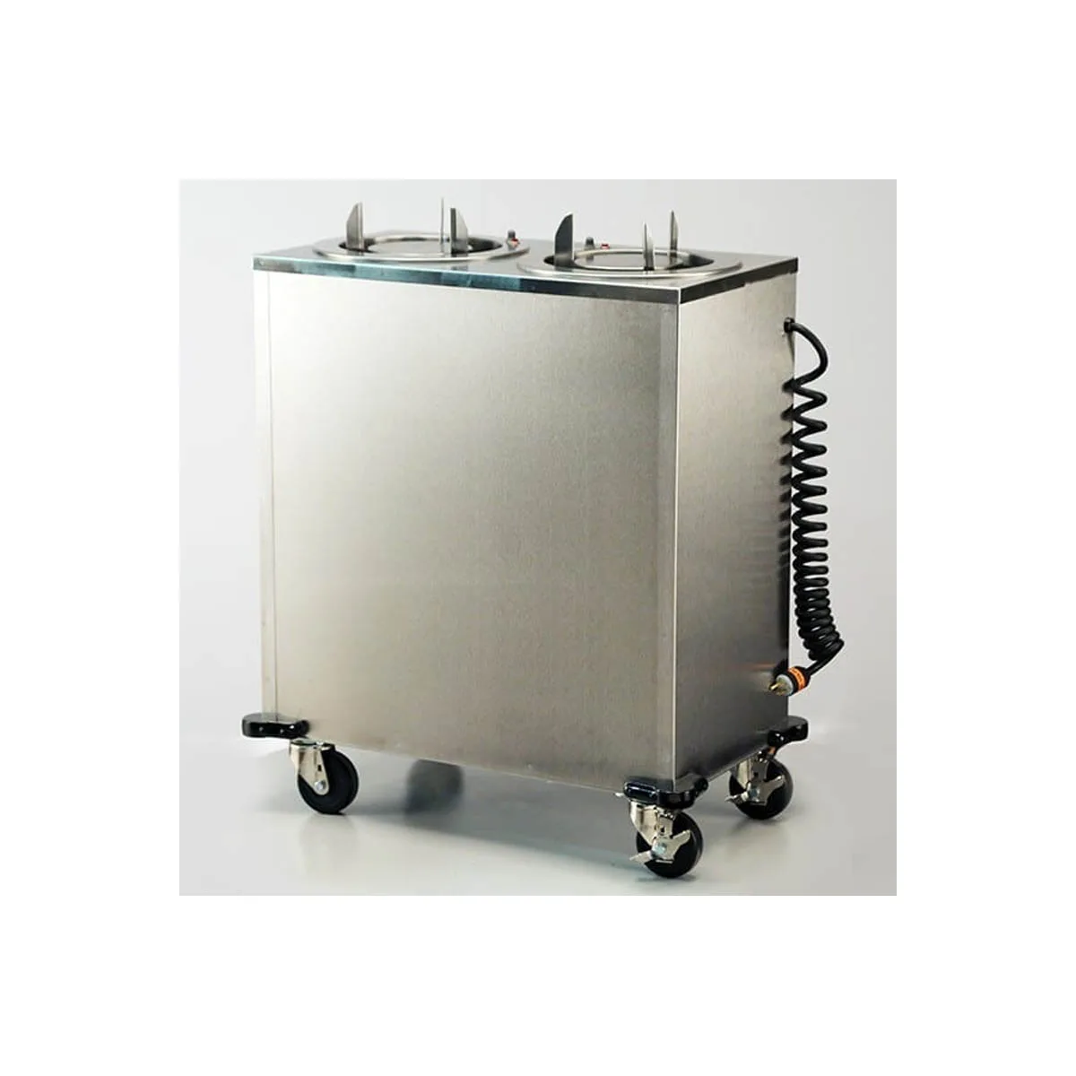 Lakeside E937 Mobile Enclosed 2-Stack Dish Dispenser w/ 12" Dish Size, Heated