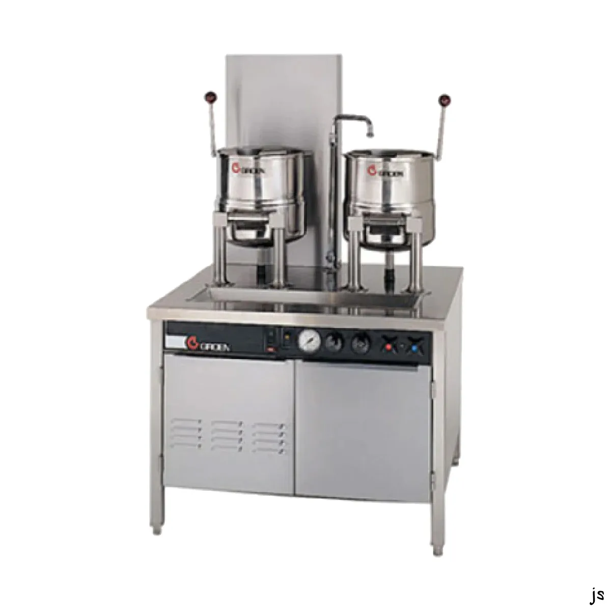 Groen 144061 10 Gallon Floor Tilting 2/3 Steam Jacketed Gas Kettle w/ 36" Cabinet, 200.000 BTU