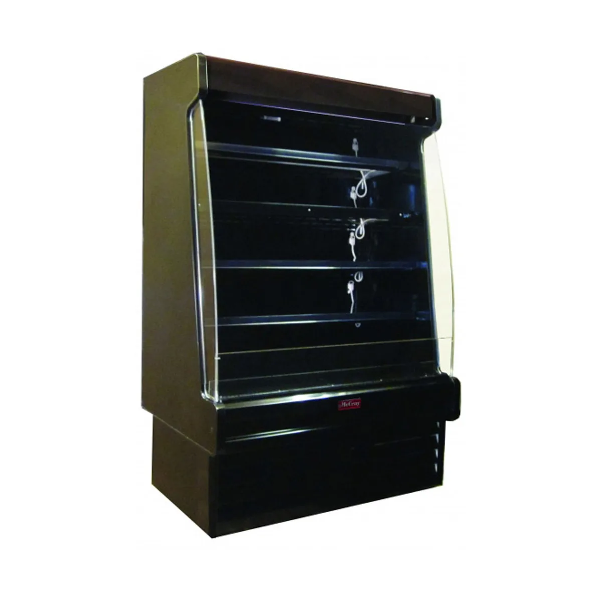 Howard-McCray R-OM35E-12S-B-LED 147" Vertical Packaged Meats Open Merhandiser in Black, Remote