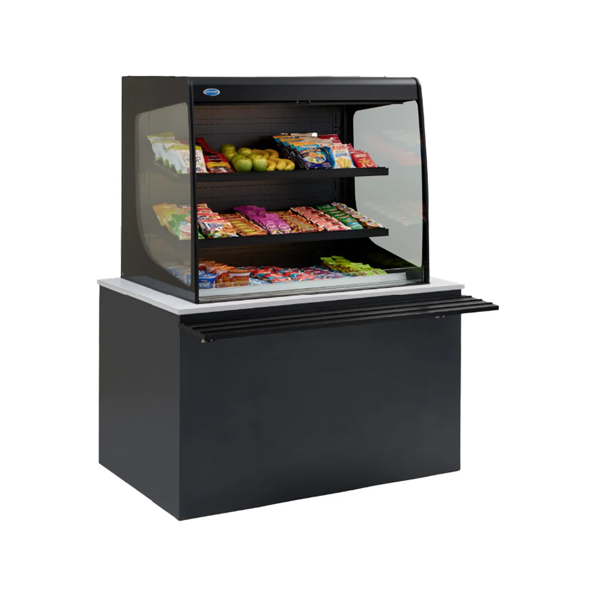 Federal Industries VNSS3660S-SLD 36" 2-Door Solid Heated Display Case, Black Steel, 3500K LED, 120V