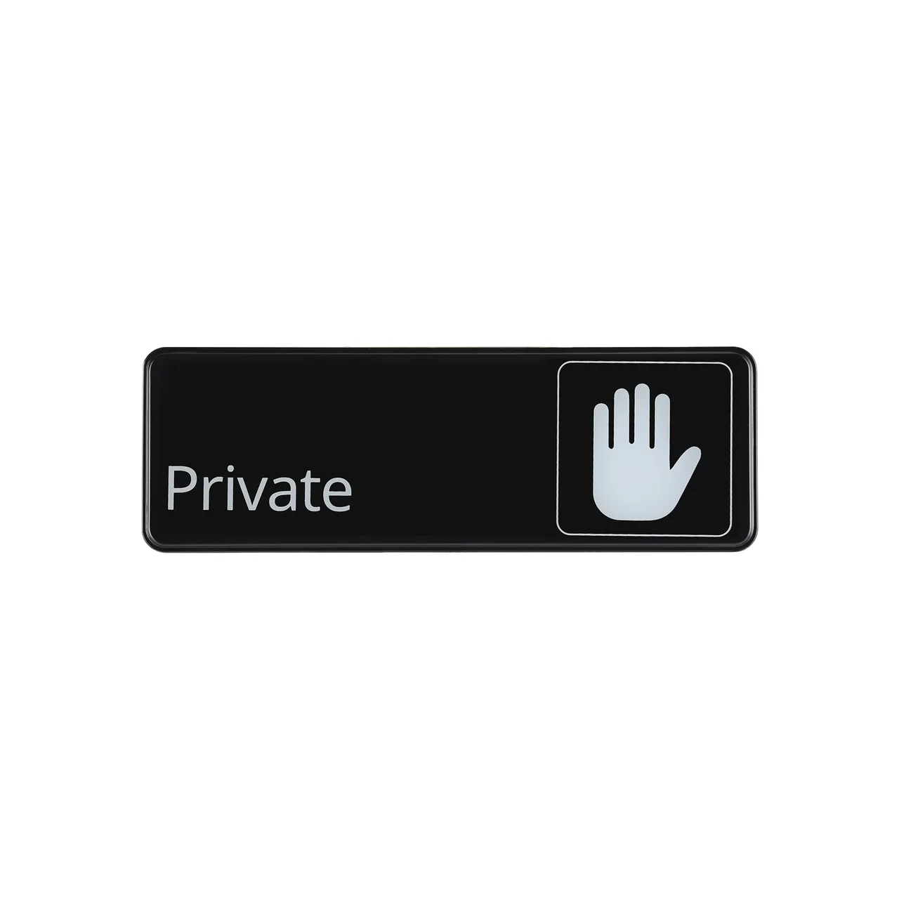 CAC China SCE3-PV03 Compliance Sign, 9" x 3"H, Private, Heavy-Duty Plastic, Black
