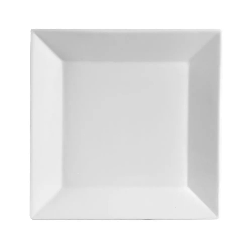 CAC China KSE-21 Kingsquare Plate 12" Porcelain White Dishwasher/Oven/Microwave Safe - Dozen