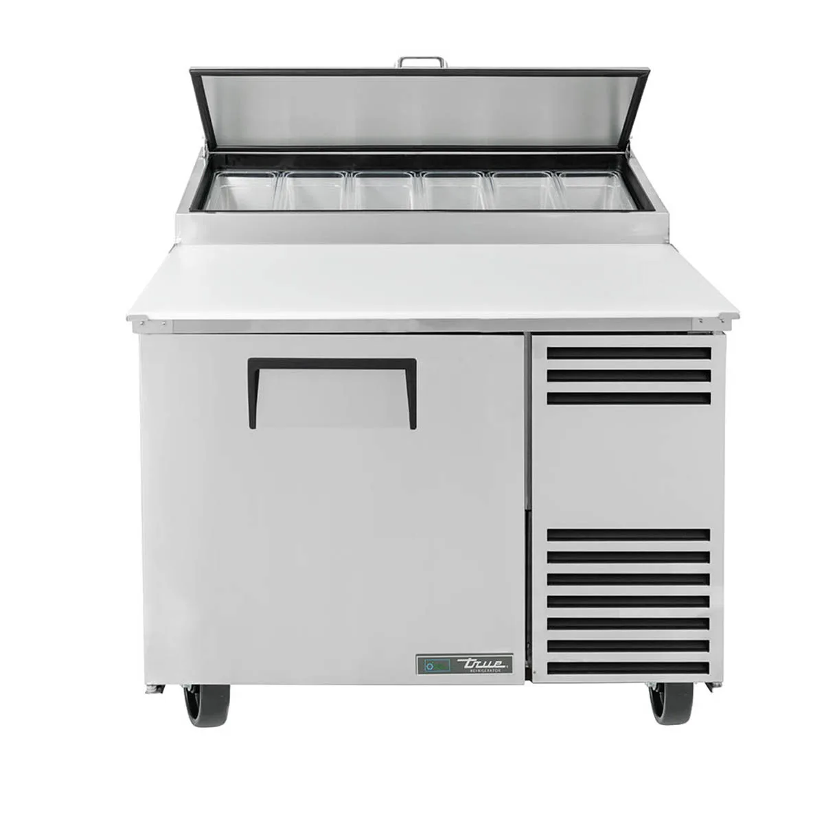 True TPP-AT-44-HC 44" Refrigerated Pizza Prep Table w/ 1 Door, (6) 1/3 Pans