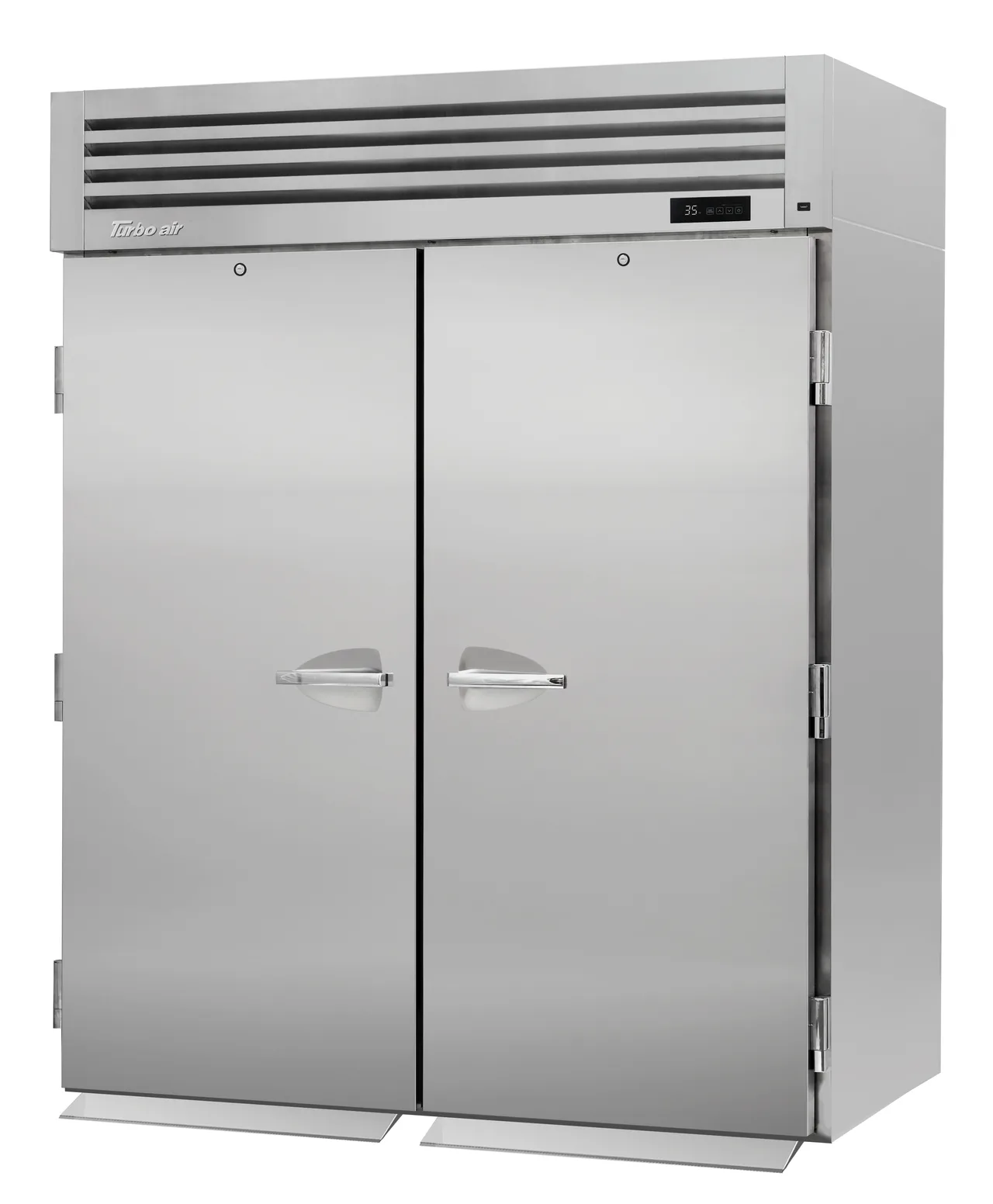 Turbo Air PRO-50R-RI-N-SH 34" 2-Section Solid Doors Roll-In Refrigerator w/ Shelves, Stainless Steel, 82 cu. ft.