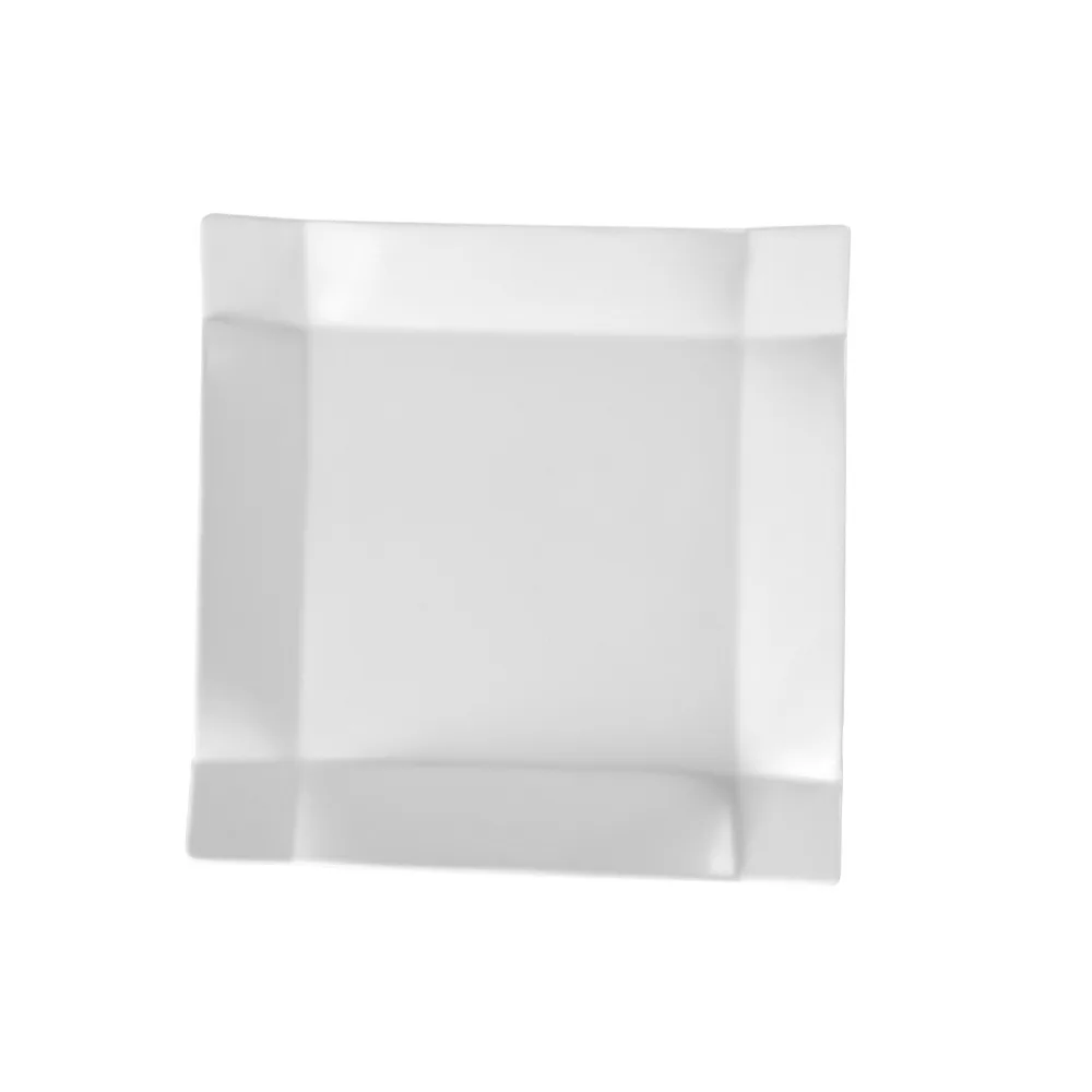 CAC China TMS-6 Times Square Plate, 6" x 6" x 0.75", White Porcelain, Oven Safe - Dozen