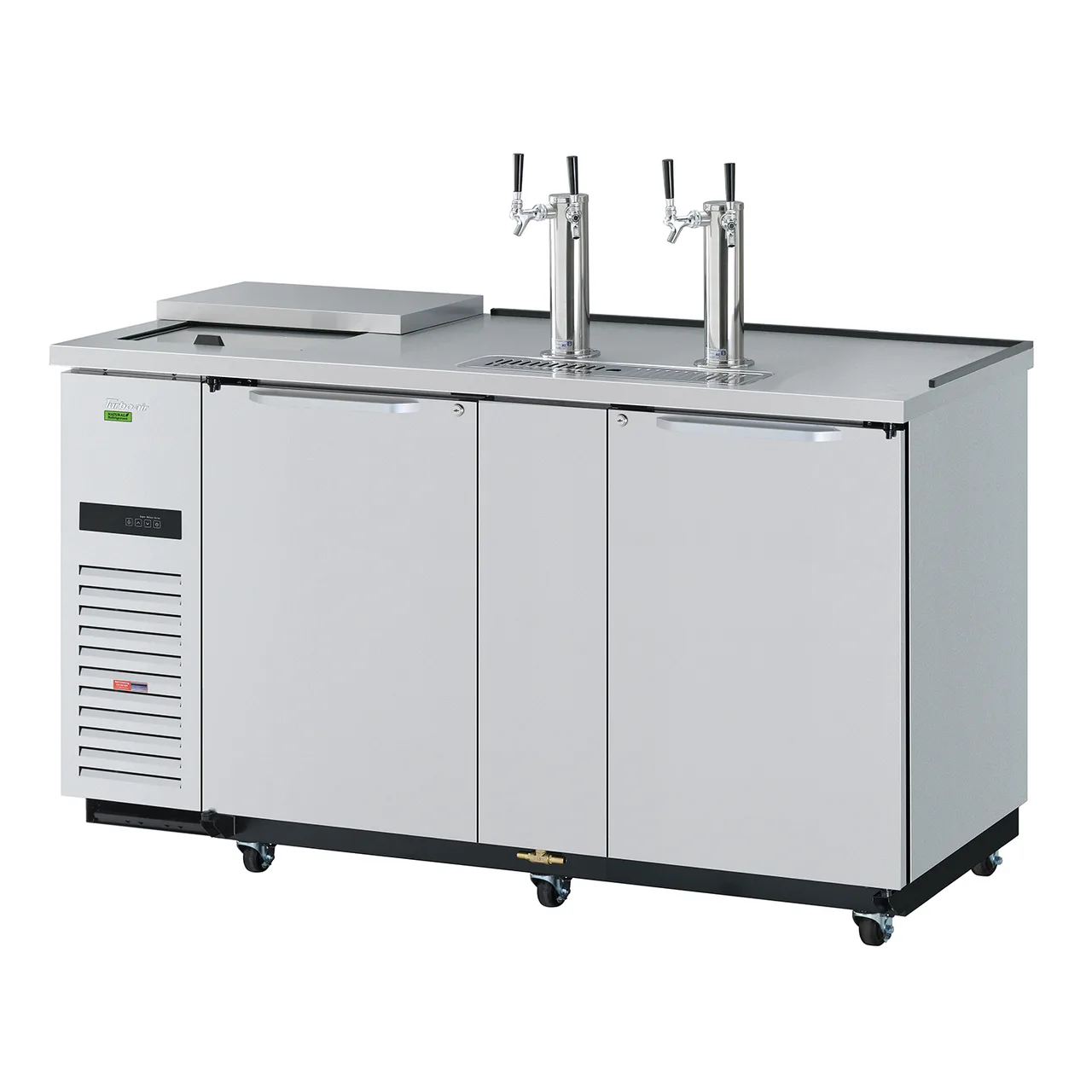 Turbo Air TCB-3SDD-N6 69" Draft Beer Cooler w/ 3 Kegs, 2 Dual-Tap Towers