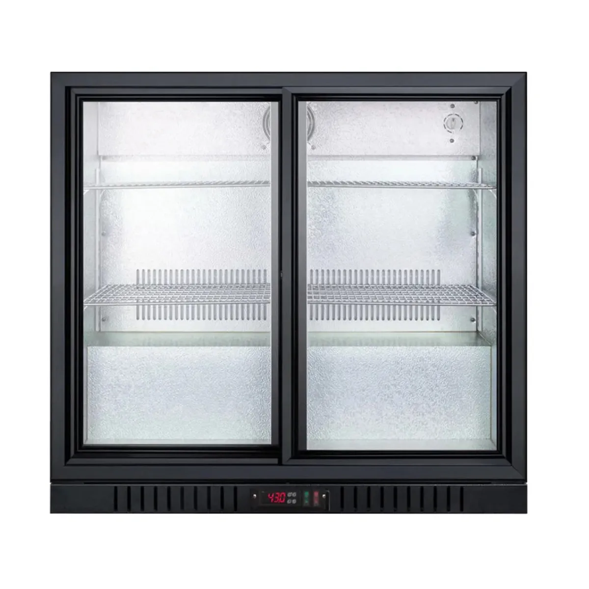 Summit SCR700BCSS Beverage Merchandiser, 7.4 cu ft, Stainless Steel, Two Sliding Glass Doors, 115V