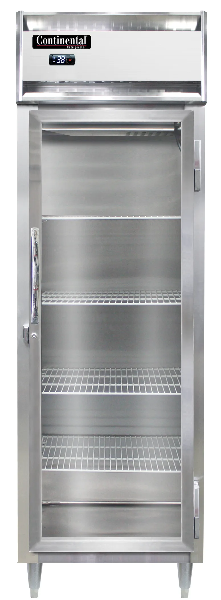 Continental Refrigerator D1RNPT-GD-SD 38" 2-Door Glass & Solid Pass-Thru Refrigerator, 21 cu. ft.